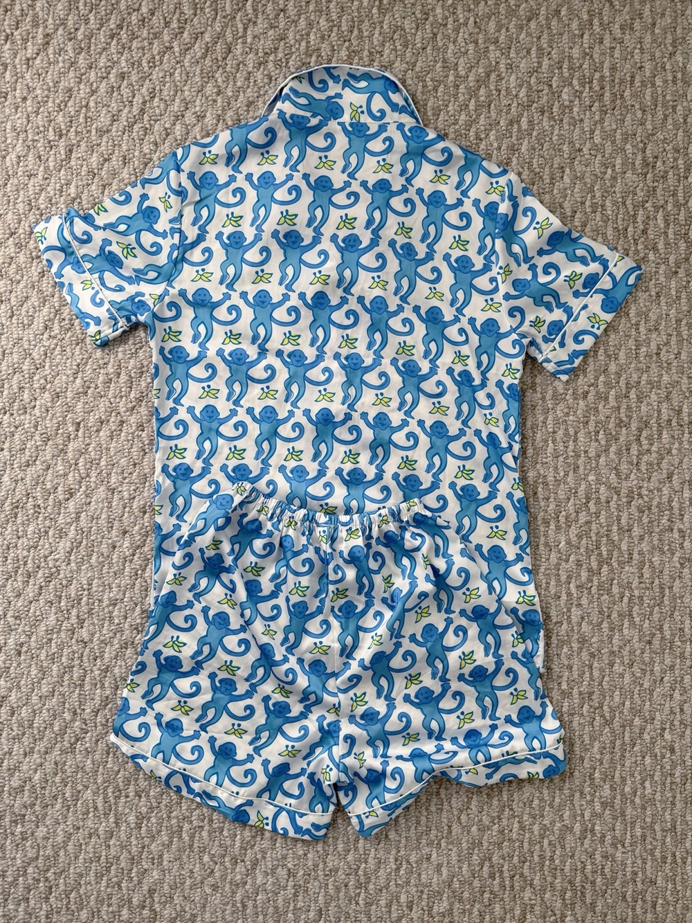 Blue Monkey Satin Pajama Set - Picture 3 of 4